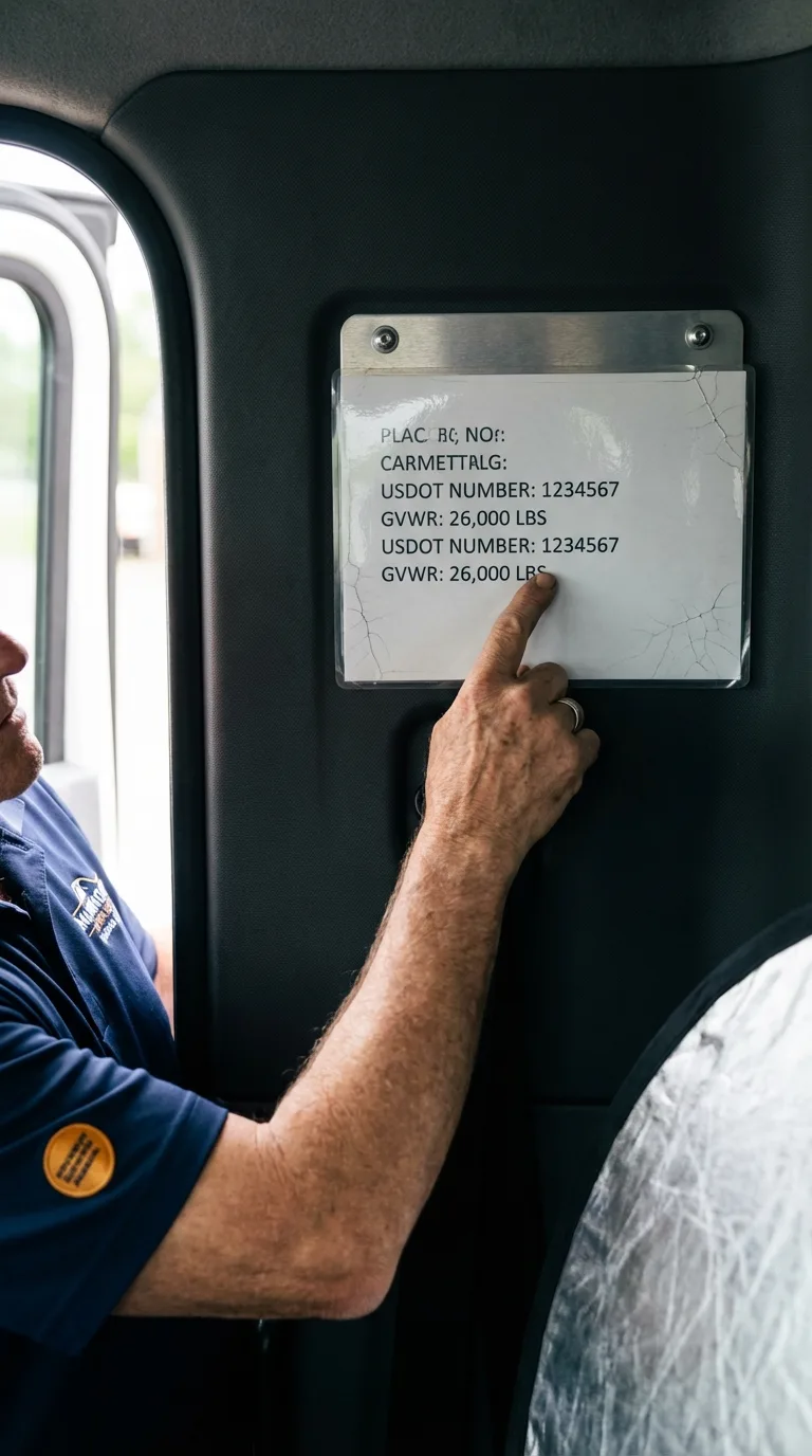 USDOT licensing placard verification in East Earl